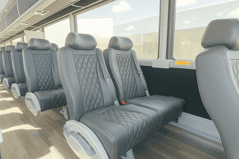 interior of Coach Bus Quincy charter bus