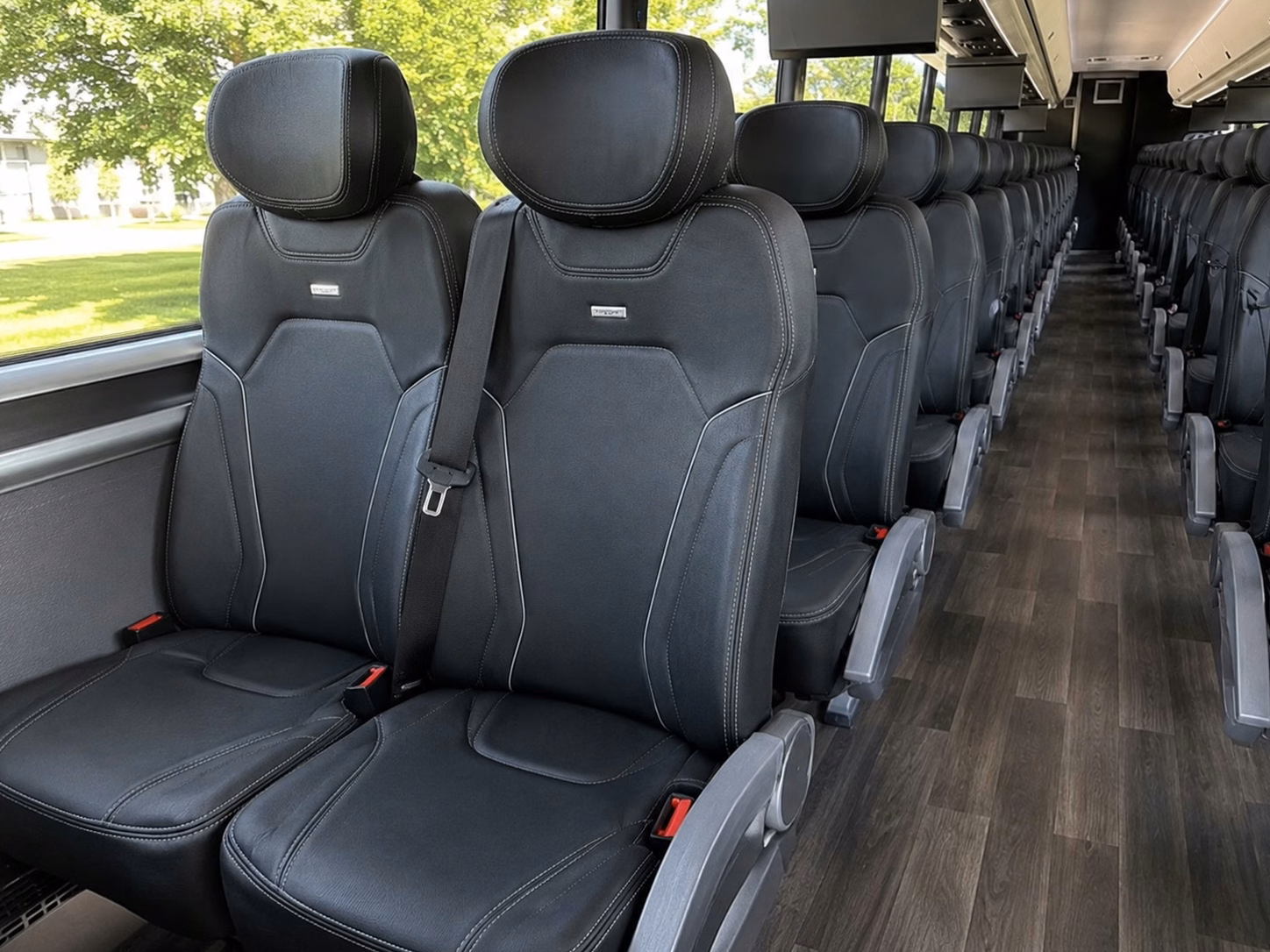 quincy charter bus interior