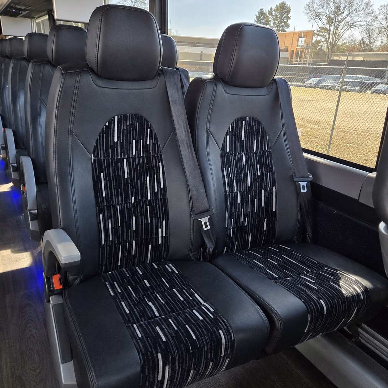 quincy charter bus rental interior